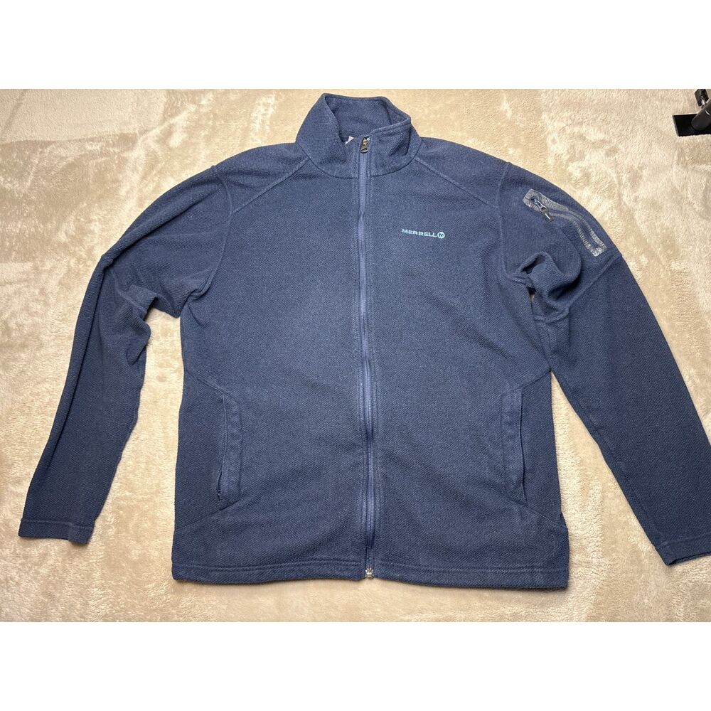 Merrell Full Zip Sweater Jacket Dark Blue Mens Medium
